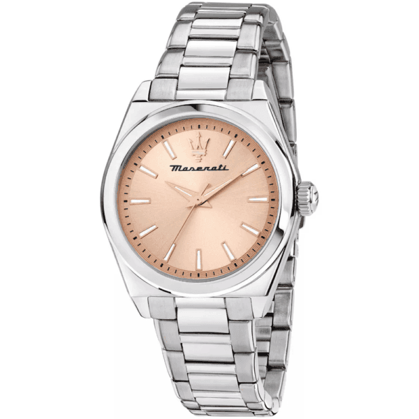 Γυναικείο Ρολόι Maserati Velocita' R8853152505 με Ασημί Χρώμα και ροδακινί καντράν
