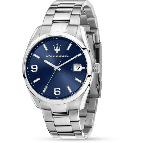 Ρολόι Maserati ATTRAZIONE R8853151013 με μπρασελέ από ατσάλι και μπλε καντράν