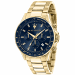 Ρολόι Ανδρικό Maserati R8873640008 Sfida, χρυσός τόνος με μπλε καντράν, μηχανισμός Miyota JS25-00C Quartz