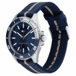 Ανδρικό ρολόι Tommy Hilfiger 1792011 Logan, ασημί τόνος με μπλε καντράν, μηχανισμός Miyota 2036 Quartz