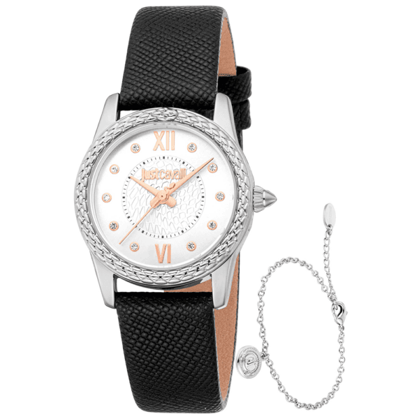 Σετ Just Cavalli Γυναικών JC1L360L0015 Animalier Ασημί Τόνος με ασημί καντράν