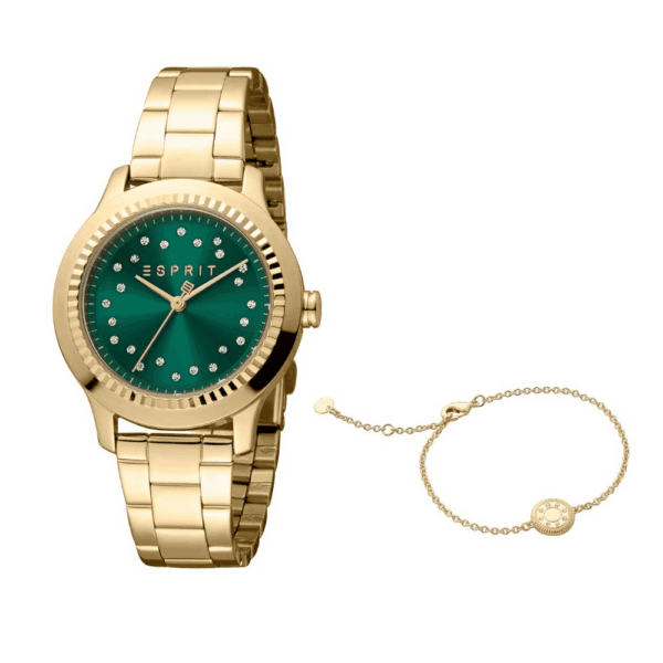 Ρολόι ES1L351M0095 Γυναικείο Joyce Χρυσός τόνος με πράσινο καντράν Μηχανισμός χαλαζία