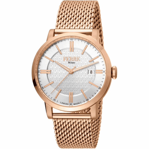 Ρολόι Ανδρικό FM1G156M0061 Raffaele Rose Gold με καντράν Silver Tone Μηχανισμός Quartz