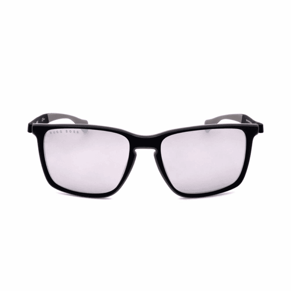 Γυαλιά ηλίου BOSS 1114/S-O6W-57 για άνδρες - Τετράγωνος σχεδιασμός με ασημένιους φακούς, 100% προστασία UV