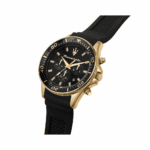 Ρολόι Maserati Ανδρικό R8871640001 Sfida, χρυσή απόχρωση με μαύρο καντράν, μηχανισμός Miyota JS25-00Y Quartz - Image 3