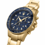 Ρολόι Ανδρικό Maserati R8873640008 Sfida, χρυσός τόνος με μπλε καντράν, μηχανισμός Miyota JS25-00C Quartz - Image 4